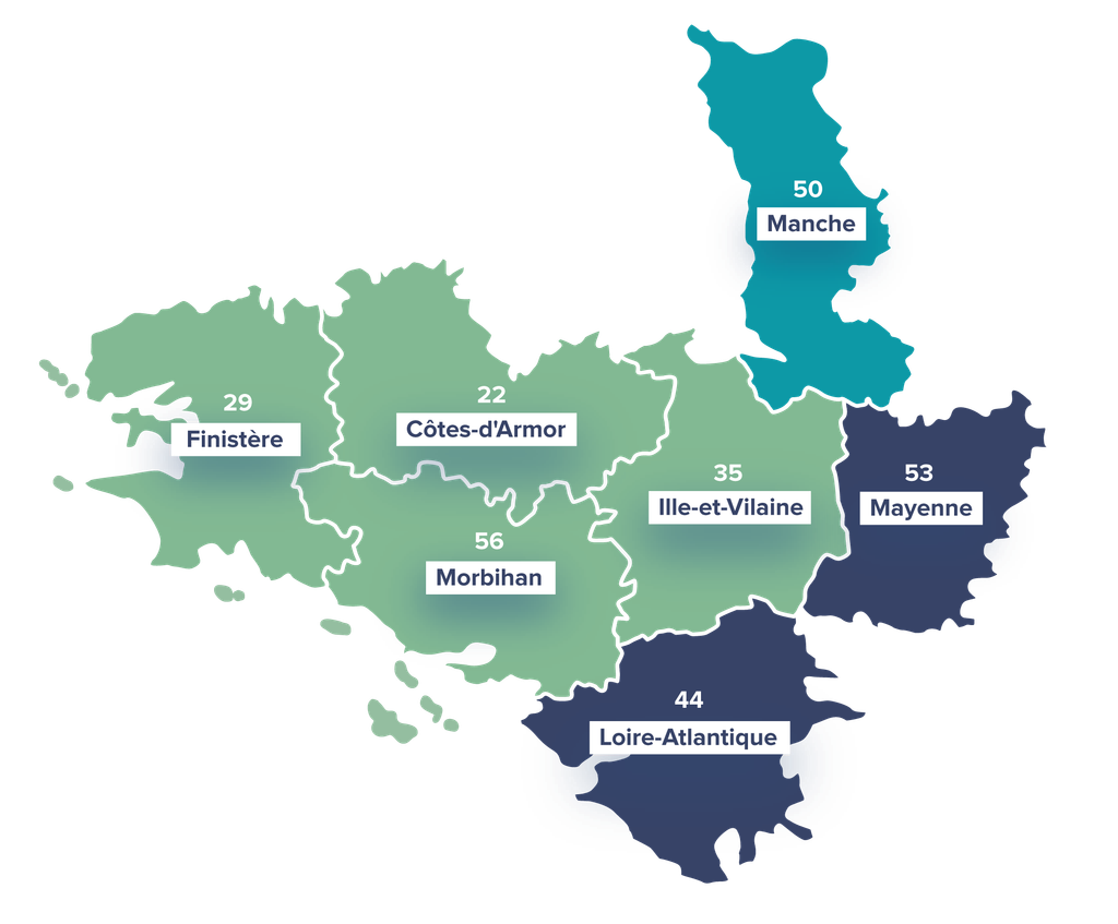 carte département grand ouest